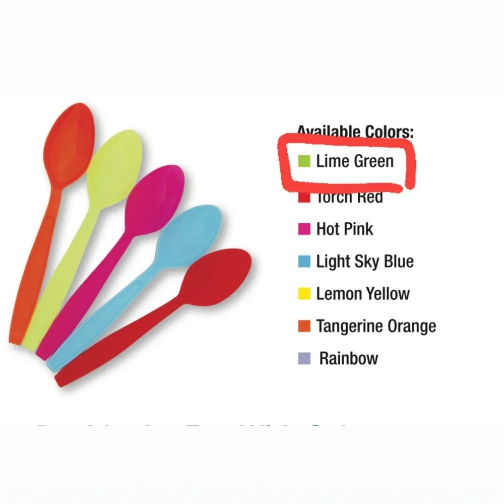 Choisons Colorful Plastic Spoons in Lime Green 1,000 Pcs